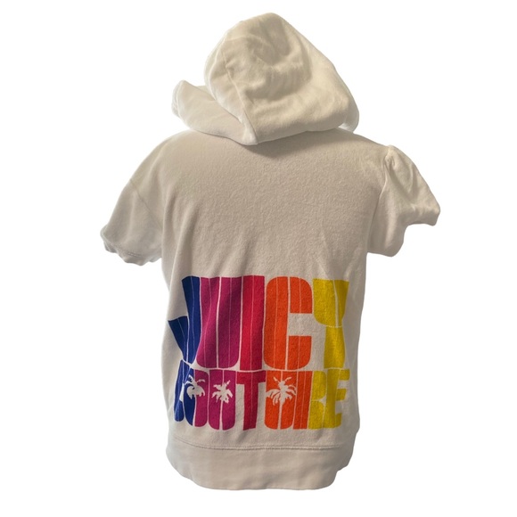 Juicy Couture Hooded Short Sleeve Terry Cloth Sweatshirt Size XXS - Picture 6 of 15